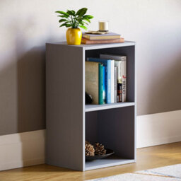 Lassic Vida Designs Oxford Grey 2 Tier Cube Bookcase Freestanding Shelving Unit (H)540mm (W)320mm (D)240mm