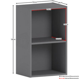 Lassic Vida Designs Oxford Grey 2 Tier Cube Bookcase Freestanding Shelving Unit (H)540mm (W)320mm (D)240mm - thumbnail 2