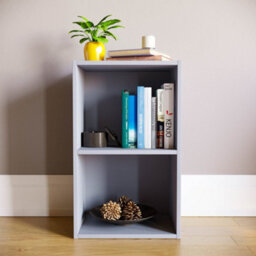Lassic Vida Designs Oxford Grey 2 Tier Cube Bookcase Freestanding Shelving Unit (H)540mm (W)320mm (D)240mm - thumbnail 5