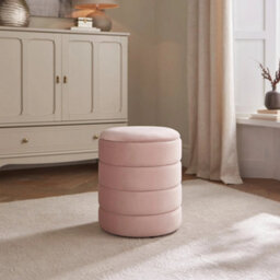 Klara Soft Velvet Storage Stool Blush Pink - thumbnail 3
