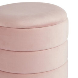 Klara Soft Velvet Storage Stool Blush Pink - thumbnail 5