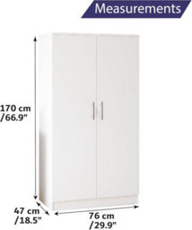 Home Treats White Wooden 3Pc Bedroom Furniture Set Includes Wardrobe Chest Of 4 Drawers Bedside Table - thumbnail 8