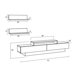 Decorotika Lusi Tv Stand Tv Unit For Tvs Up To 80 Inch White Marble Effect White - thumbnail 5