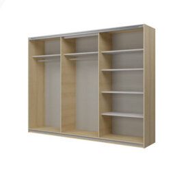 Arte Cube 270Cm Sliding Door Wardrobe - Oak Lindberg, Grand Wood-Toned Storage With Warmth - thumbnail 3