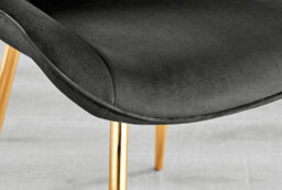 Furniturebox Uk Leonardo 4 Gold Dining Table And 4 Black Pesaro Gold Leg Chairs - thumbnail 9