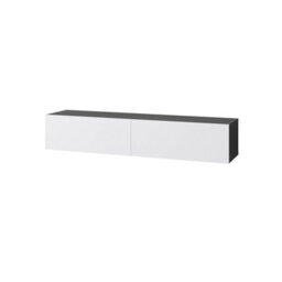 "Decortie Francy Wall-Mounted Tv Unit Modern Media Centre Tv Cabinet 42"" Anthracite Grey White 135Cm" - thumbnail 2