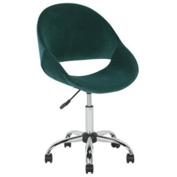 Beliani Desk Chair Selma Velvet Emerald Green