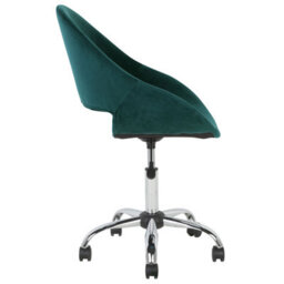 Beliani Desk Chair Selma Velvet Emerald Green - thumbnail 5