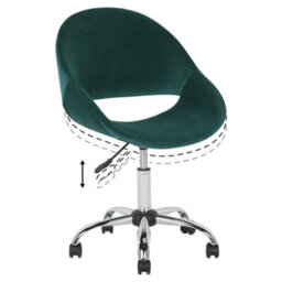 Beliani Desk Chair Selma Velvet Emerald Green - thumbnail 7