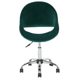 Beliani Desk Chair Selma Velvet Emerald Green - thumbnail 4