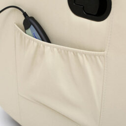 More4Homes Caesar Bonded Leather Manual Recliner Armchair With Rocking Swivel Heat And Massage (Cream) - thumbnail 5