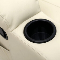More4Homes Caesar Bonded Leather Manual Recliner Armchair With Rocking Swivel Heat And Massage (Cream) - thumbnail 3