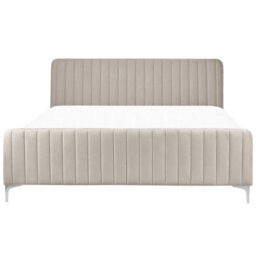 Beliani Bed Velvet Lunan 180 X 200 Cm (Eu Super King) Taupe - thumbnail 5