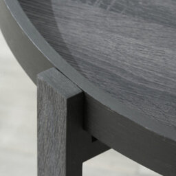 Pacific Lifestyle Dark Grey Oak Round Side Table With Removable Tray Top And Folding Legs 44Cm, Marmara - thumbnail 5