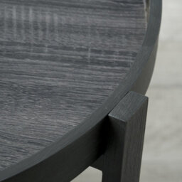 Pacific Lifestyle Dark Grey Oak Round Side Table With Removable Tray Top And Folding Legs 44Cm, Marmara - thumbnail 7