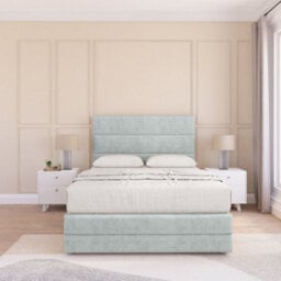 "Sloomy 4Ft6 Monaco Divan Bed Base Silver Naples ,2 Drawers, 12"" Footboard & 54"" Floor Standing Headboard - Double" - thumbnail 2