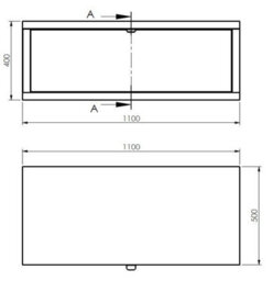 Affine Bathroom Wall Hung Vanity Unit Sink Cabinet Countertop Wash Basin Oak 1100mm - thumbnail 9