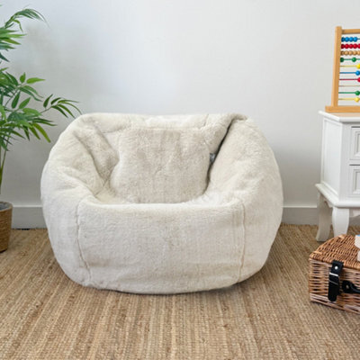 rucomfy Beanbags Rucomfy Slouchbag Kids Bean Bag - Faux Fur - Linen Bean Bag For Children - image 1