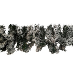 Samuel Alexander 2.7M Green Snow Flocked Christmas Garland With 190 Tips - thumbnail 6