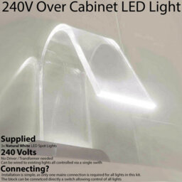 3-Pack Natural White Led Cabinet Lights With Curved Glass Design For Bathroom And Makeup