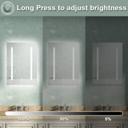 AVER-GROWTH Illuminated Bathroom Led Mirror With Lights Dimmable Demister Pad Touch/wall Switch Vertical/horizontal Wall Mounted 600X800mm - thumbnail 2