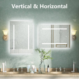 AVER-GROWTH Illuminated Bathroom Led Mirror With Lights Dimmable Demister Pad Touch/wall Switch Vertical/horizontal Wall Mounted 600X800mm - thumbnail 5
