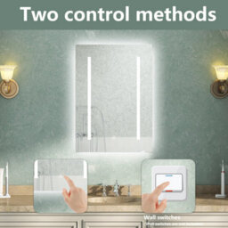 AVER-GROWTH Illuminated Bathroom Led Mirror With Lights Dimmable Demister Pad Touch/wall Switch Vertical/horizontal Wall Mounted 600X800mm - thumbnail 4