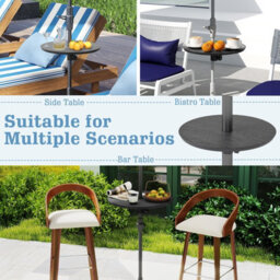 "Gainoom 20"" Outdoor Adjustable Umbrella Table Round Umbrella Table Tray For 1.5"" Patio Umbrella Pole" - thumbnail 8