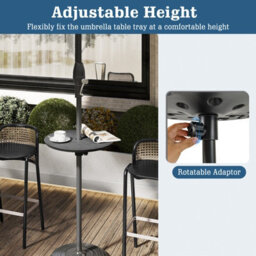 "Gainoom 20"" Outdoor Adjustable Umbrella Table Round Umbrella Table Tray For 1.5"" Patio Umbrella Pole" - thumbnail 7