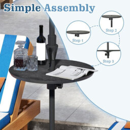 "Gainoom 20"" Outdoor Adjustable Umbrella Table Round Umbrella Table Tray For 1.5"" Patio Umbrella Pole" - thumbnail 6