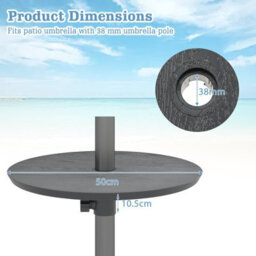 "Gainoom 20"" Outdoor Adjustable Umbrella Table Round Umbrella Table Tray For 1.5"" Patio Umbrella Pole" - thumbnail 2