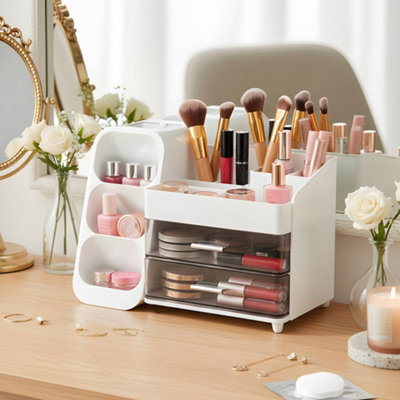 Darphe White Modern Multi-Compartment Cosmetic Storage Organiser With Drawers - image 1