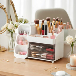 Darphe White Modern Multi-Compartment Cosmetic Storage Organiser With Drawers - thumbnail 1
