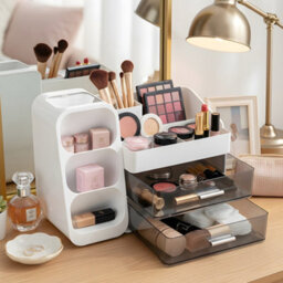 Darphe White Modern Multi-Compartment Cosmetic Storage Organiser With Drawers - thumbnail 2
