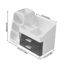 Darphe White Modern Multi-Compartment Cosmetic Storage Organiser With Drawers - thumbnail 7