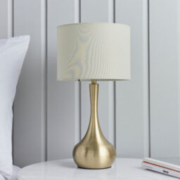 Anson Lighting Leahurst Table Light Finished In Soft Brass Plate And Taupe Fabric - thumbnail 2