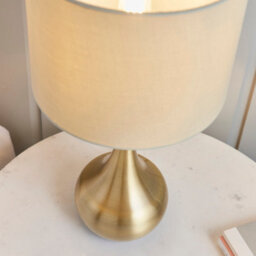 Anson Lighting Leahurst Table Light Finished In Soft Brass Plate And Taupe Fabric - thumbnail 7