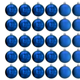 Christmas Tree World 6Cm Blue Bauble Set Shiny/matt (40 Pc) - thumbnail 3