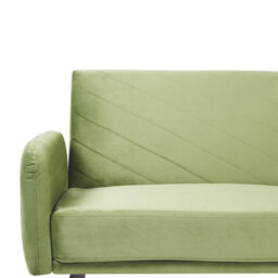 Beliani Sofa Bed 3 Seater Senja Velvet Olive Green - thumbnail 7