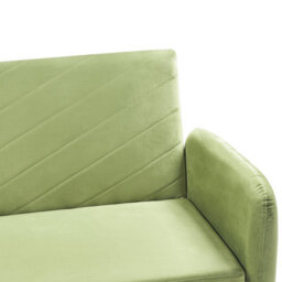 Beliani Sofa Bed 3 Seater Senja Velvet Olive Green - thumbnail 6