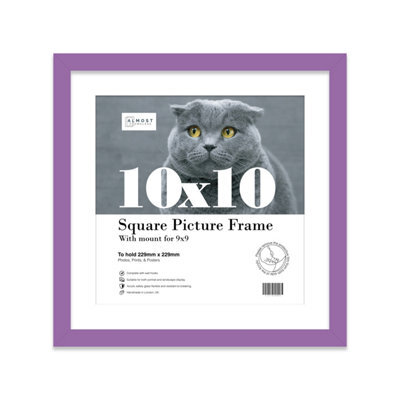 "10X10"" Purple Picture Frame - 10X10"" Square Frame With 9X9"" Mount For 10X10""/9X9"" Pictures Vintage Style Photo Display, 1 Pack" - image 1