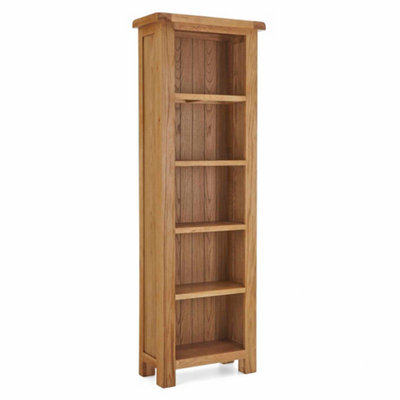 Zelah Oak 5 Tier Narrow Bookcase - By Roseland Furniture - image 1