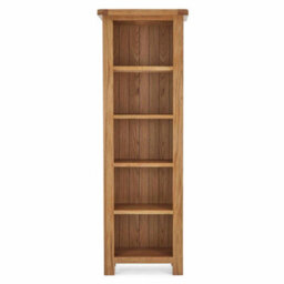 Zelah Oak 5 Tier Narrow Bookcase - By Roseland Furniture - thumbnail 2