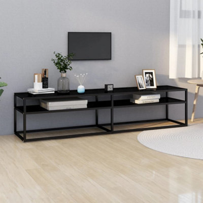 Berkfield Tv Cabinet Black 180X40X40.5 Cm Tempered Glass - image 1