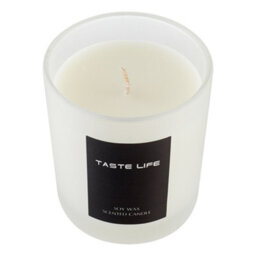 Living And Home Juicy Refresh Lychee Scented Candle Handcrafted Soy Wax Candle In Frosted Glass Jar With Wooden Lid 150G - thumbnail 4
