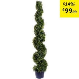 Best Artificial 5Ft - 150Cm Green Boxwood Spiral Topiary Tree - Suitable For Outdoor Use - Weather & Fade Resistant - thumbnail 1