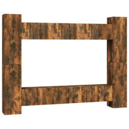 Berkfield 10 Piece Tv Cabinet Set Smoked Oak Engineered Wood - thumbnail 2