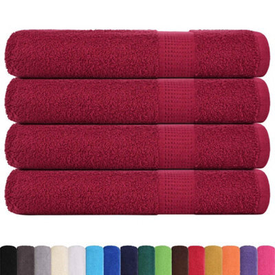 Berkfield Durable Sauna Towels 4 Pcs Bordeaux 80X200 Cm 360 Gsm 100% Cotton