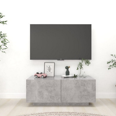 Berkfield Tv Cabinet Concrete Grey 100X35X40 Cm Engineered Wood - image 1