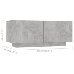 Berkfield Tv Cabinet Concrete Grey 100X35X40 Cm Engineered Wood - thumbnail 8